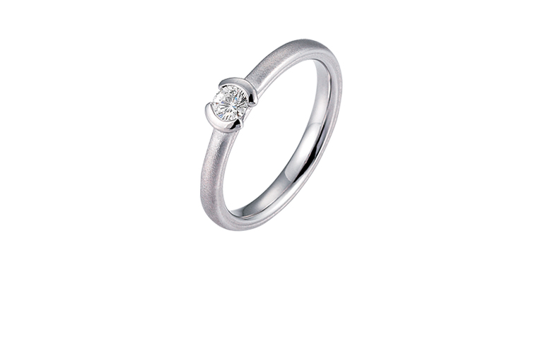 45193-engagement or adornment ring , whitegold 750 with brillant